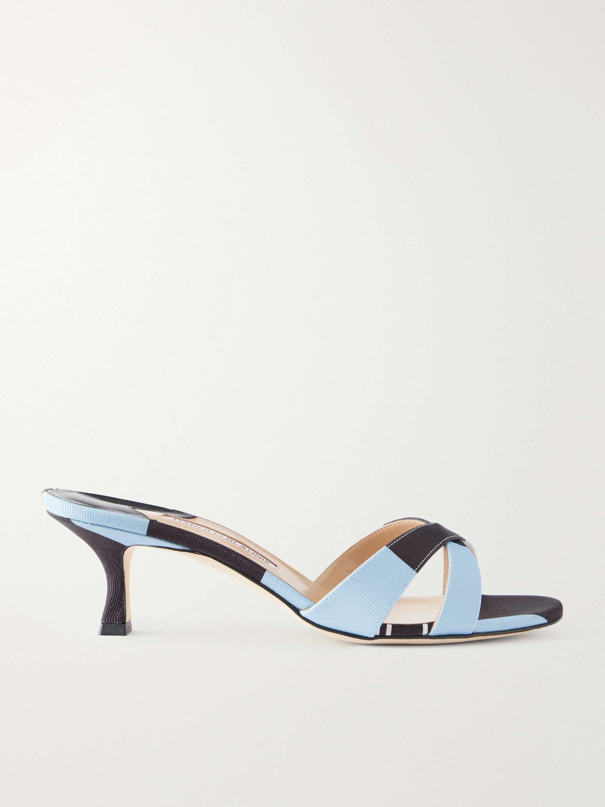 + Emilia Wickstead Callamu 50 Striped Grosgrain Mules