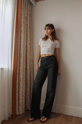 Trf High-Rise Wide-Leg Jeans