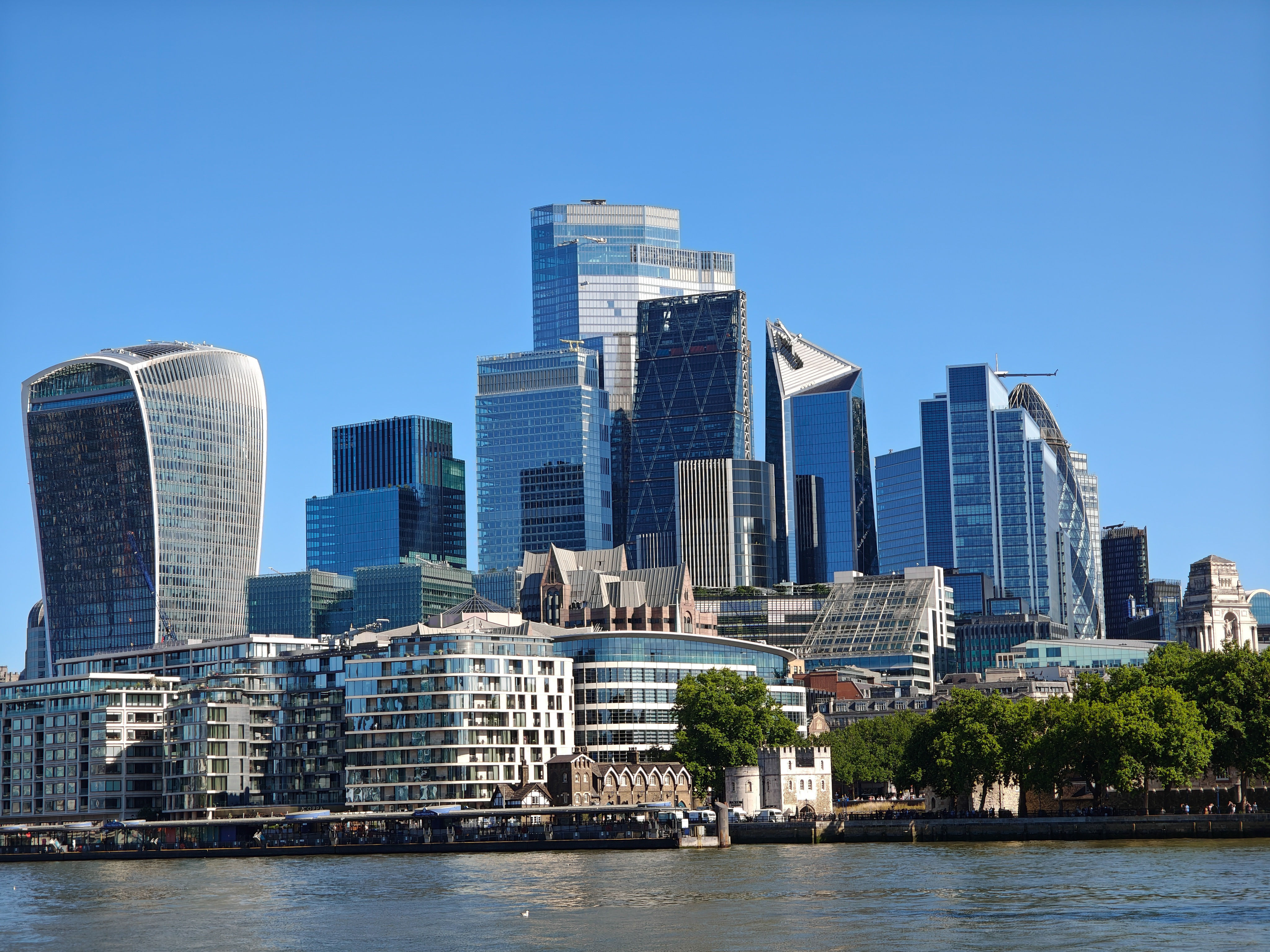 View of the city of London across the river Thames