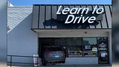Car crashed into driving school
