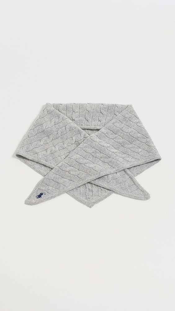 Cable Triangle Scarf - Camel