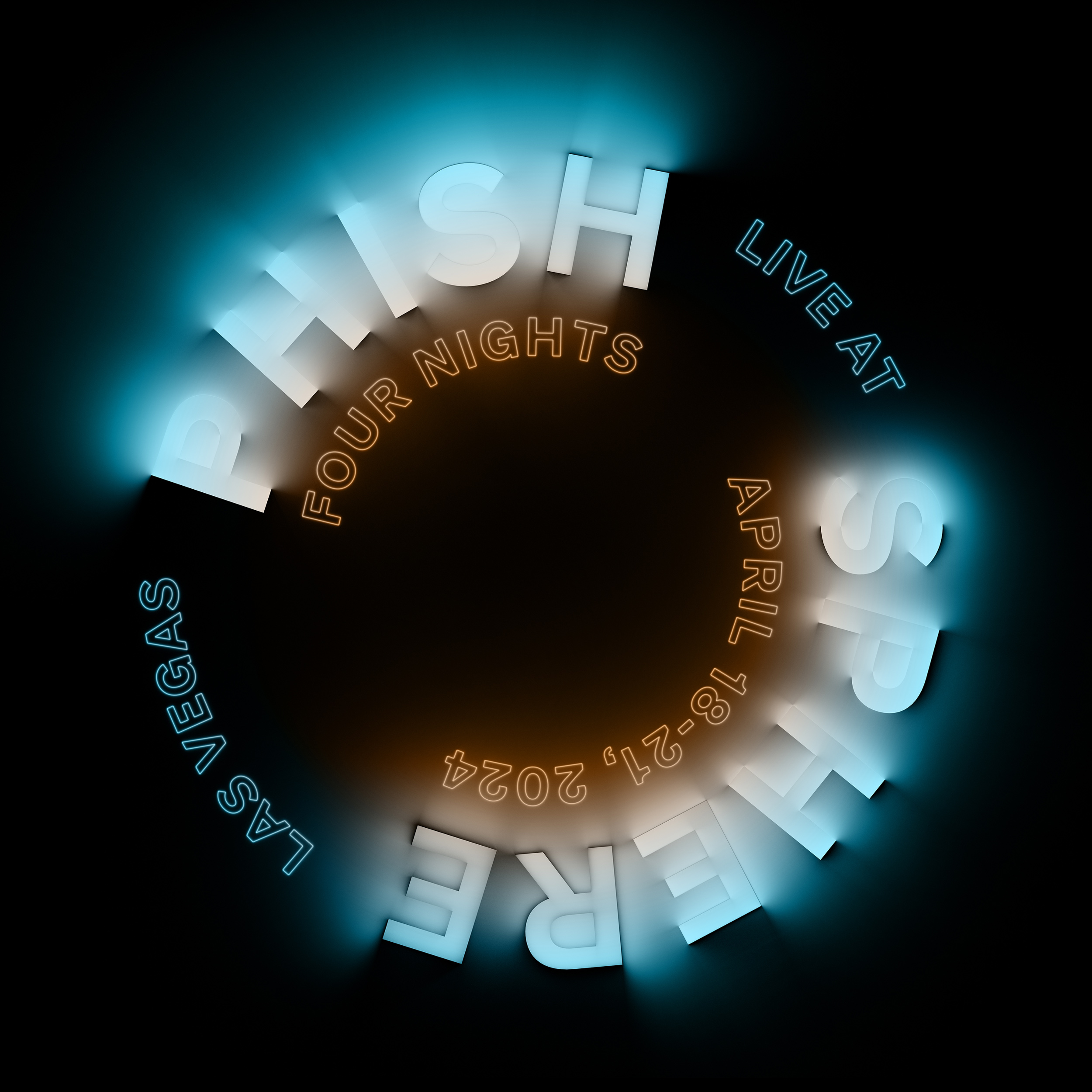 The Vegas Sphere logo announcing Phish's four-night run this coming April.