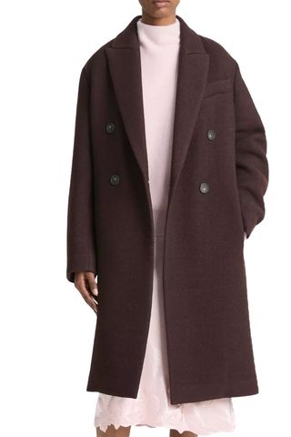 Textured Wool-Blend Double-Breasted Coat