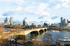 The view from the Gonzalez Byass tasting, southeast over Waterloo bridge