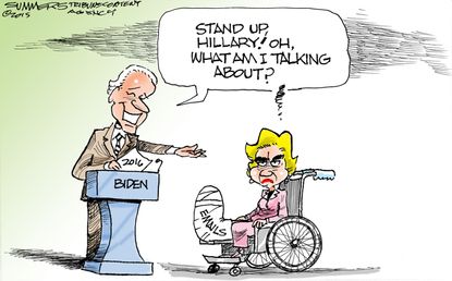 Political cartoon U.S. Clinton Biden 2016
