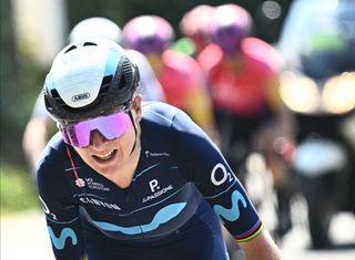 Dutch Annemiek van Vleuten of Movistar Team pictured in action during the women elite race of the LiegeBastogneLiege one day cycling event 1421km from Bastogne to Liege Sunday 24 April 2022 in LiegeBELGA PHOTO JASPER JACOBS Photo by JASPER JACOBS BELGA MAG Belga via AFP Photo by JASPER JACOBSBELGA MAGAFP via Getty Images