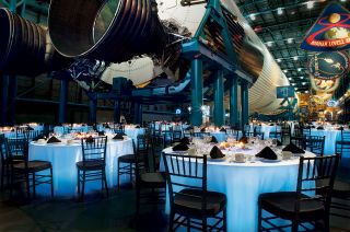 Guests at the ShareSpace Foundation launch gala will dine under the Saturn V rocket at NASA's Kennedy Space Center in Florida.