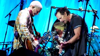 DANA POINT, CALIFORNIA - OCTOBER 01: Andrew Watt and Eddie Vedder performs with Eddie Vedder and the Earthlings at the Ohana Music Festival on October 01, 2022 in Dana Point, California. (Photo by Jeff Kravitz/FilmMagic)
