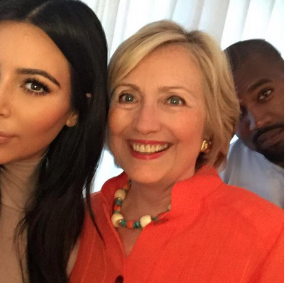 Hillary Clinton with Kim Kardashian and Kanye West