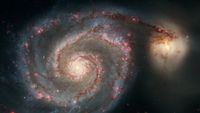 This sharpest-ever image of M51, the "Whirlpool Galaxy," was captured in 2005 with the Hubble Space Telescope.