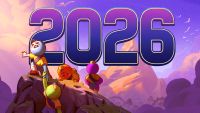 A 2026 logo on a cartoon mountain