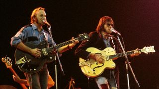 Stephen Stills and Neil Young on CSNY's 1974 stadium tour