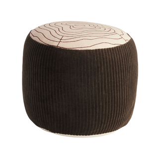 decorative poof/cushion shaped like a tree stump