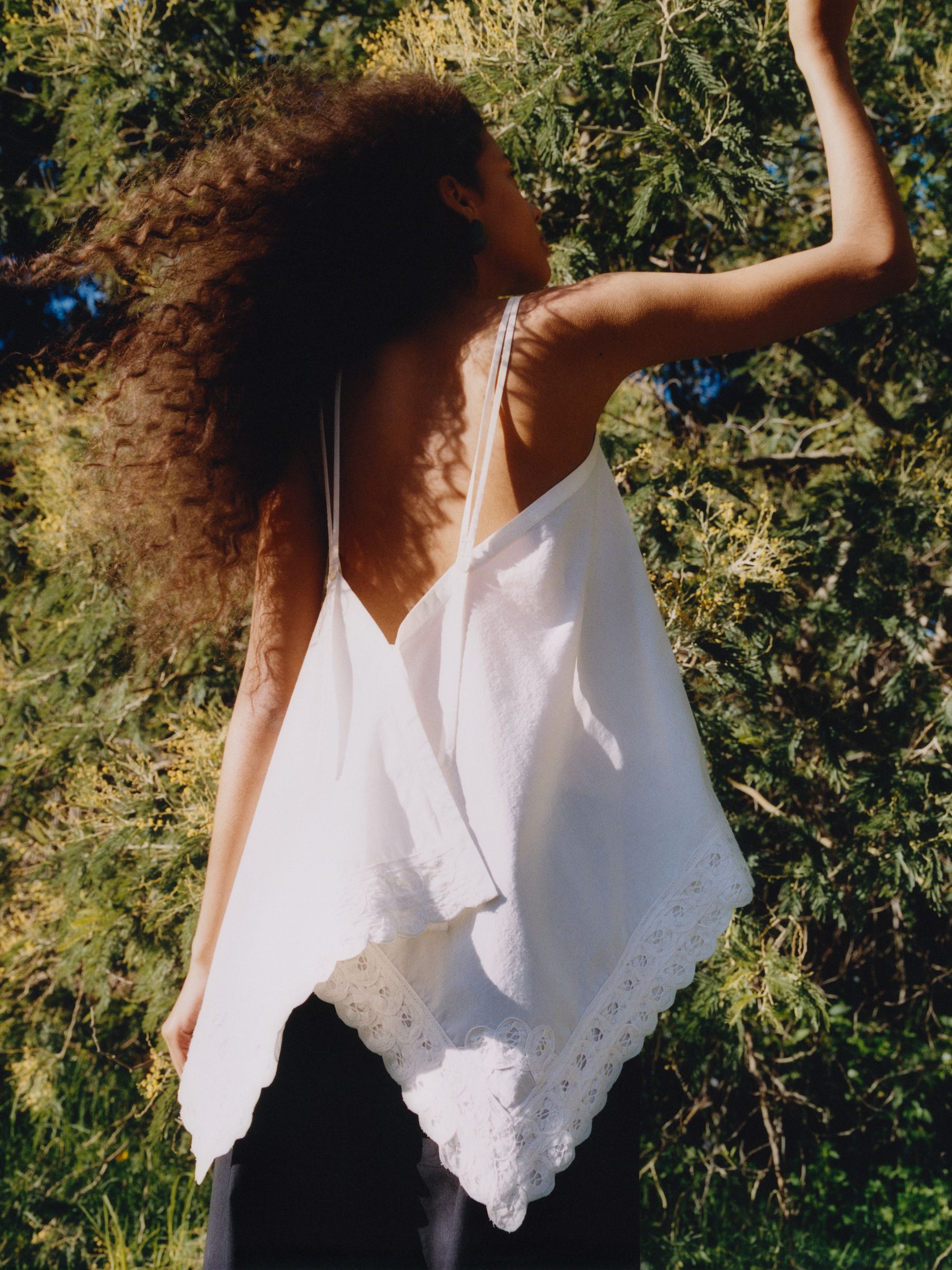 Embroidery-Detail Strap Top – White – Women – Arket Gb