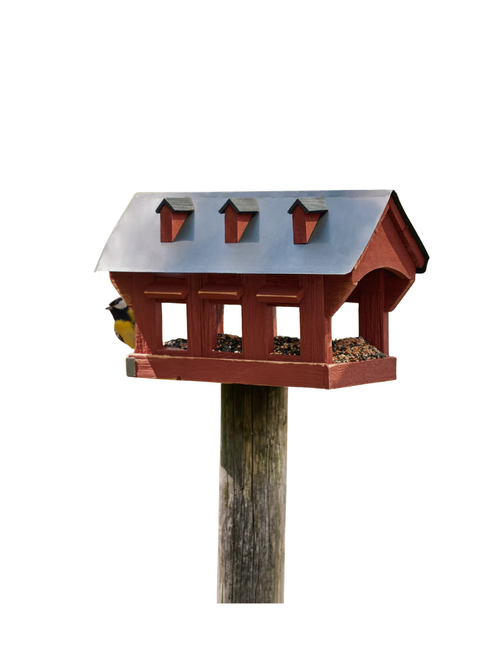 Covered Bridge Reclaimed Barn Wood Bird Feeder