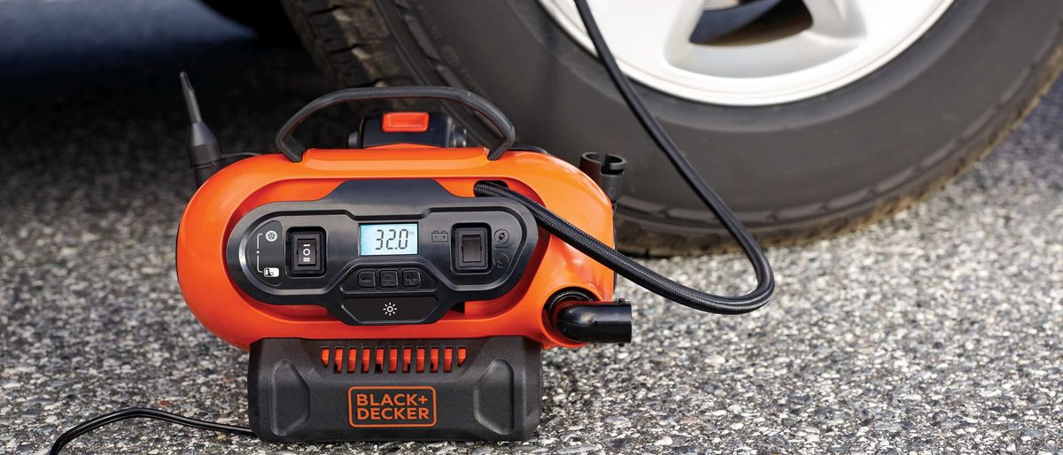 Black + Decker 20V Max Inflator inflating car tires