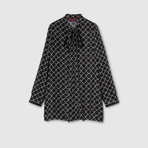 Printed Silk Twill Dress