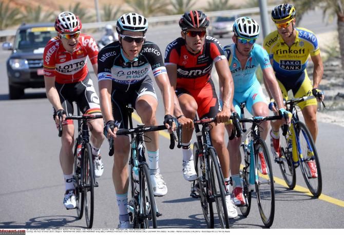 Niki Terpstra (Omega Pharma-QuickStep) leads the break.