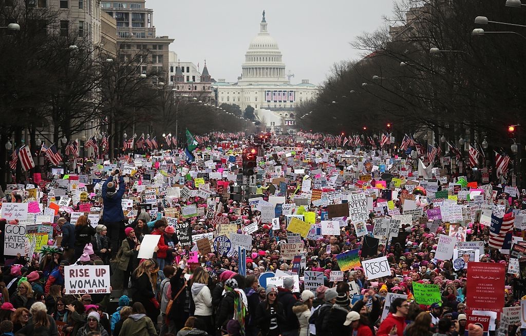 Protesters walk up Pennsylvania Avenue during the Women&#039;s March on Washington on Jan. 21, 2017, in Washington, D.C. The March for Science will take place in the nation&#039;s capital on April 22, 2017, to support scientists and emphasize the need to include sc