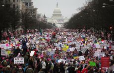 Protesters walk up Pennsylvania Avenue during the Women's March on Washington on Jan. 21, 2017, in Washington, D.C. The March for Science will take place in the nation's capital on April 22, 2017, to support scientists and emphasize the need to include sc