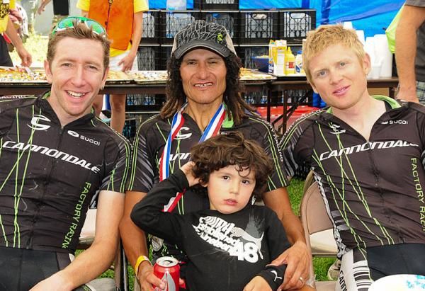 Cannondale&rsquo;s formidable entry (L to R) Jeremiah Bishop, Tinker Juarez,