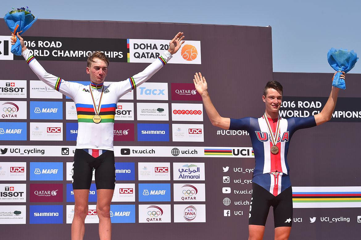 Brandon McNulty on the top step of the podium