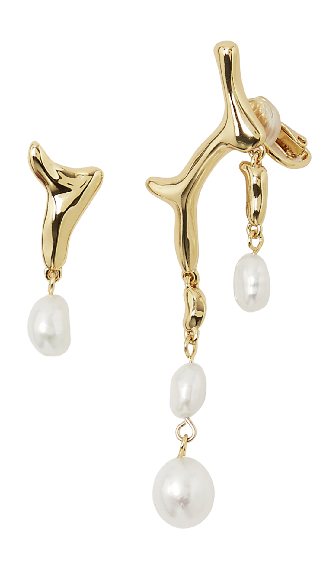 Mismatched Pearl Drop Earrings