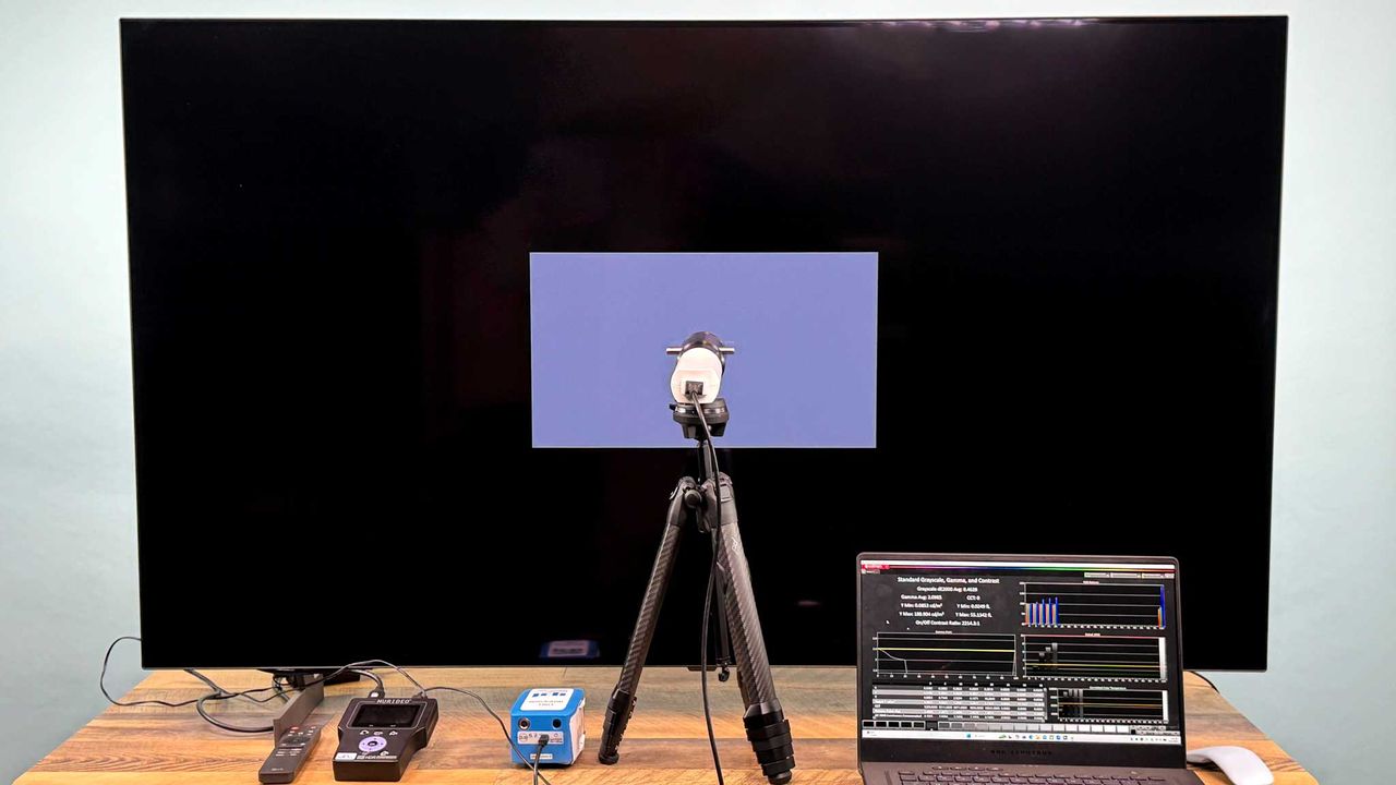 LG B6 OLED TV shown during lab testing