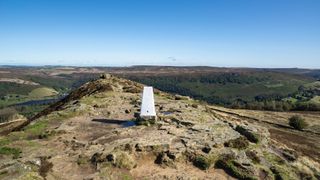 Trig Point on Win Hill, Peak District, England