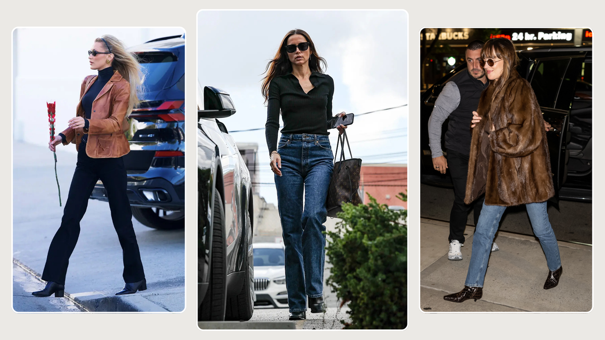 Not Drawstring, Not Baggy—The Three Jeans Trends Celebrities Are Styling Boots With RN