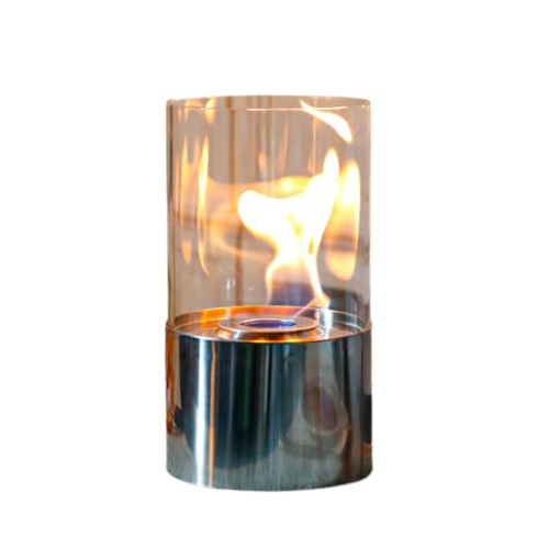 Jhy Design Tabletop Fire Bowl Pot 29cm High Portable Table Top Fireplace&amp;ndash;clean-Burning Bio Ethanol Ventless (silver)