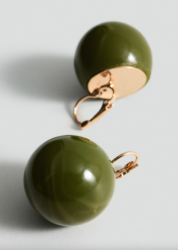 MANGO, Resin Ball Earrings