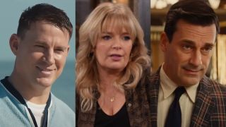 From L to R: Channing Tatum in Fly Me to the Moon, Melissa Peterman in Happy's Place, Jon Hamm in Bad Times at the El Royale.