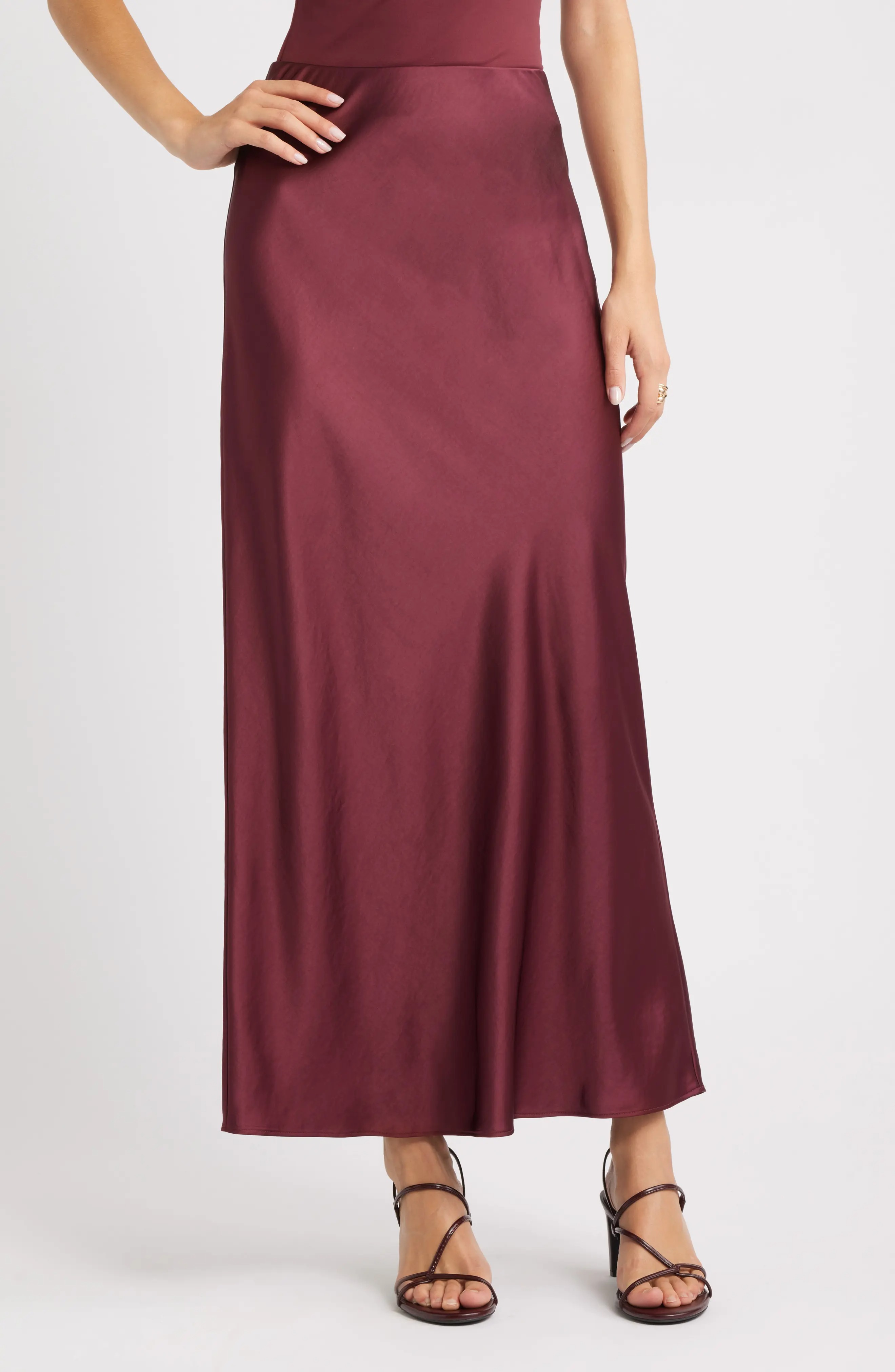 Open Edit, Satin Midi Skirt