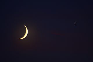 Moon and Venus Shine Over Indiana