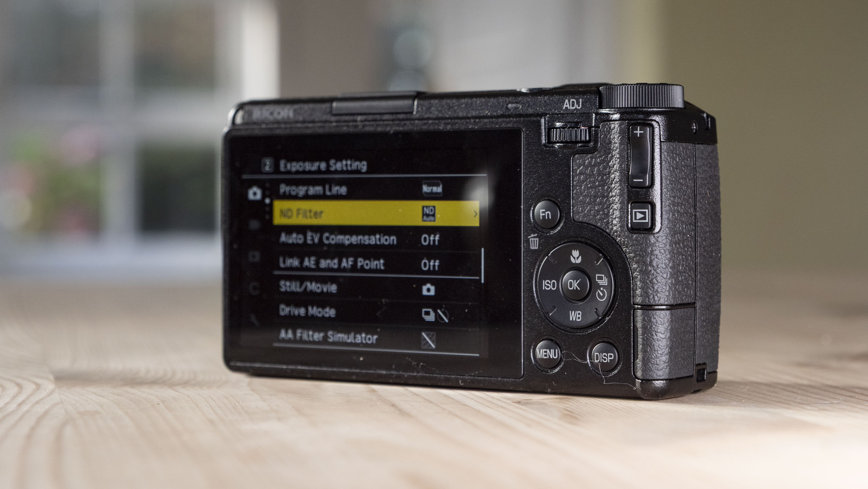 LCD screen of the Ricoh GR IV compact camera 