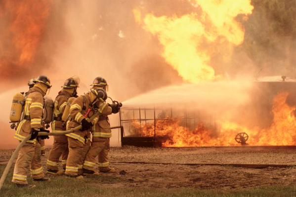 Firefighters battle a blaze at a North Carolina church.