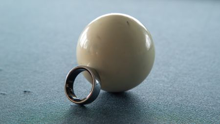 Circular Ring 2 next to a billiard ball