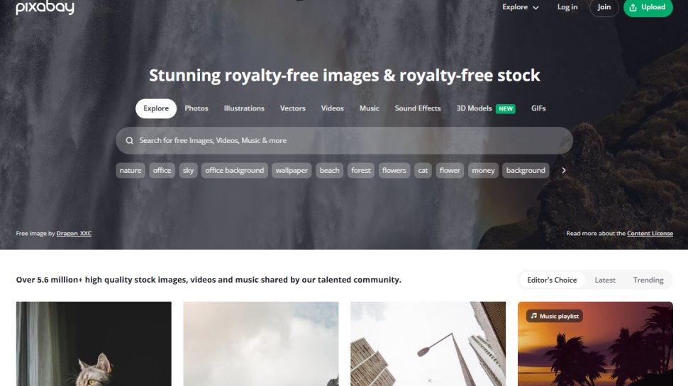 Website screenshot of Pixabay (July, 2025)