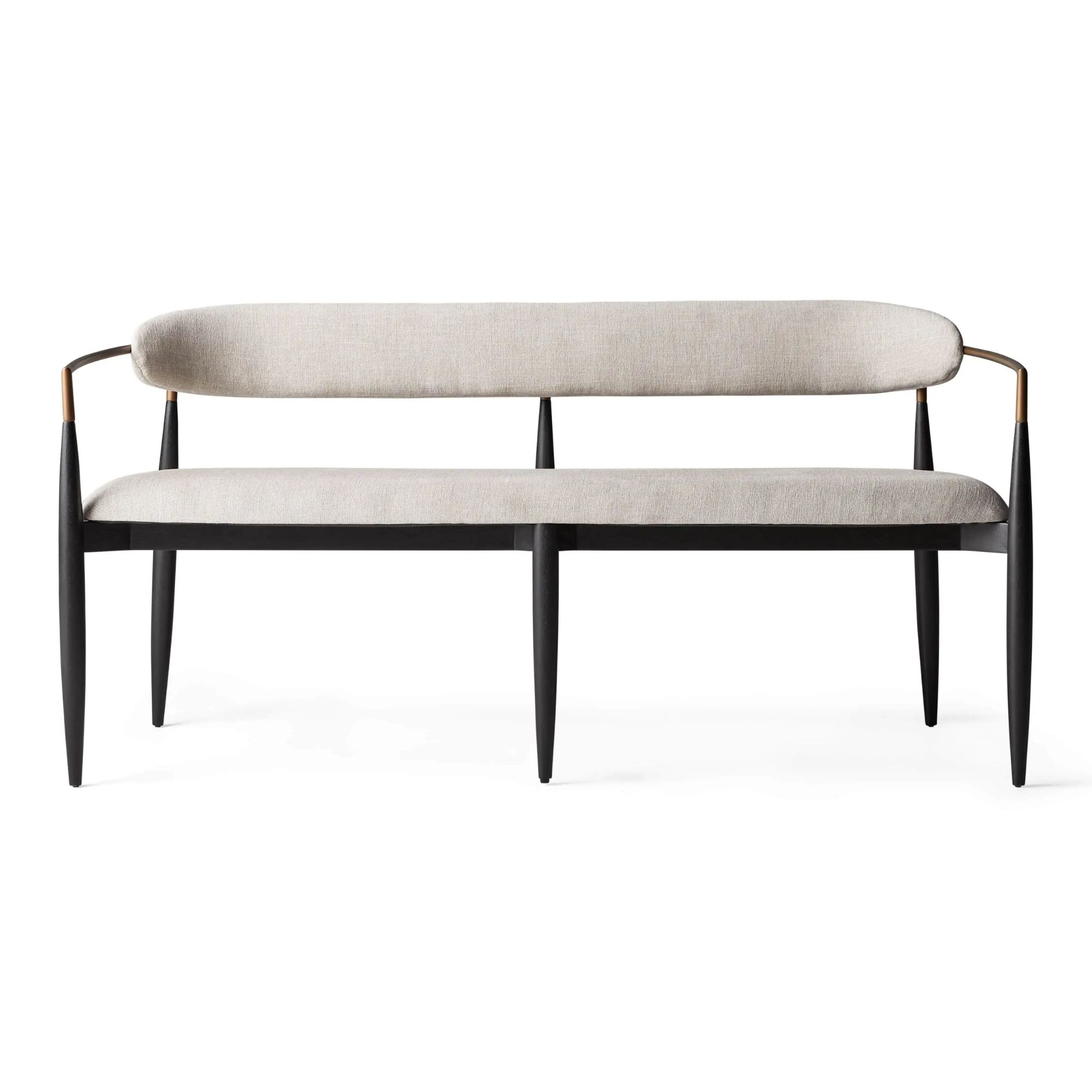 two-seater bench seat with cream upholstery