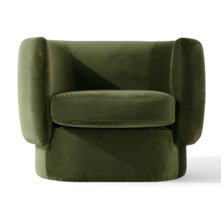 modern curved hunter green chair