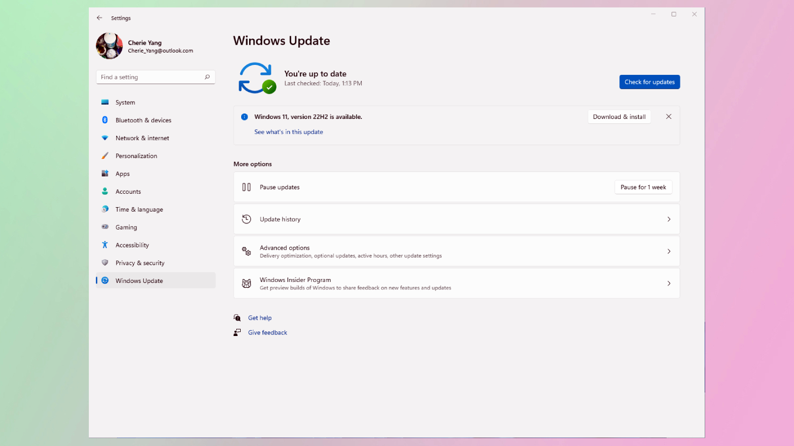 Windows 11 2022 Update showing as ready to download in Windows Update menu