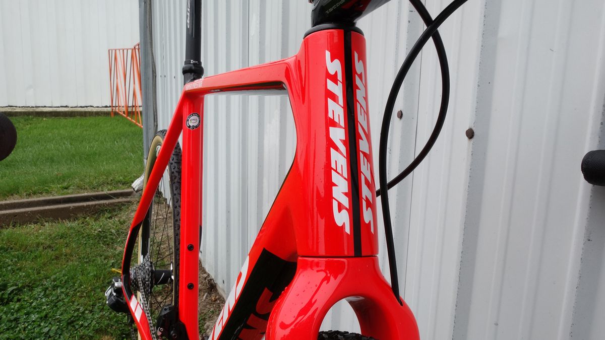 Van Aert will switch to a custom-painted Stevens when he returns to Europe for racing