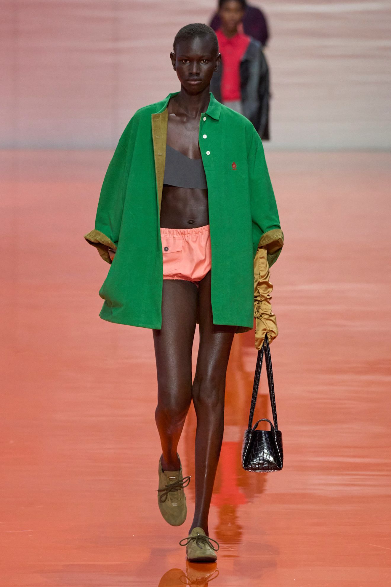 Prada S/S 26 runway, kelly green color trend