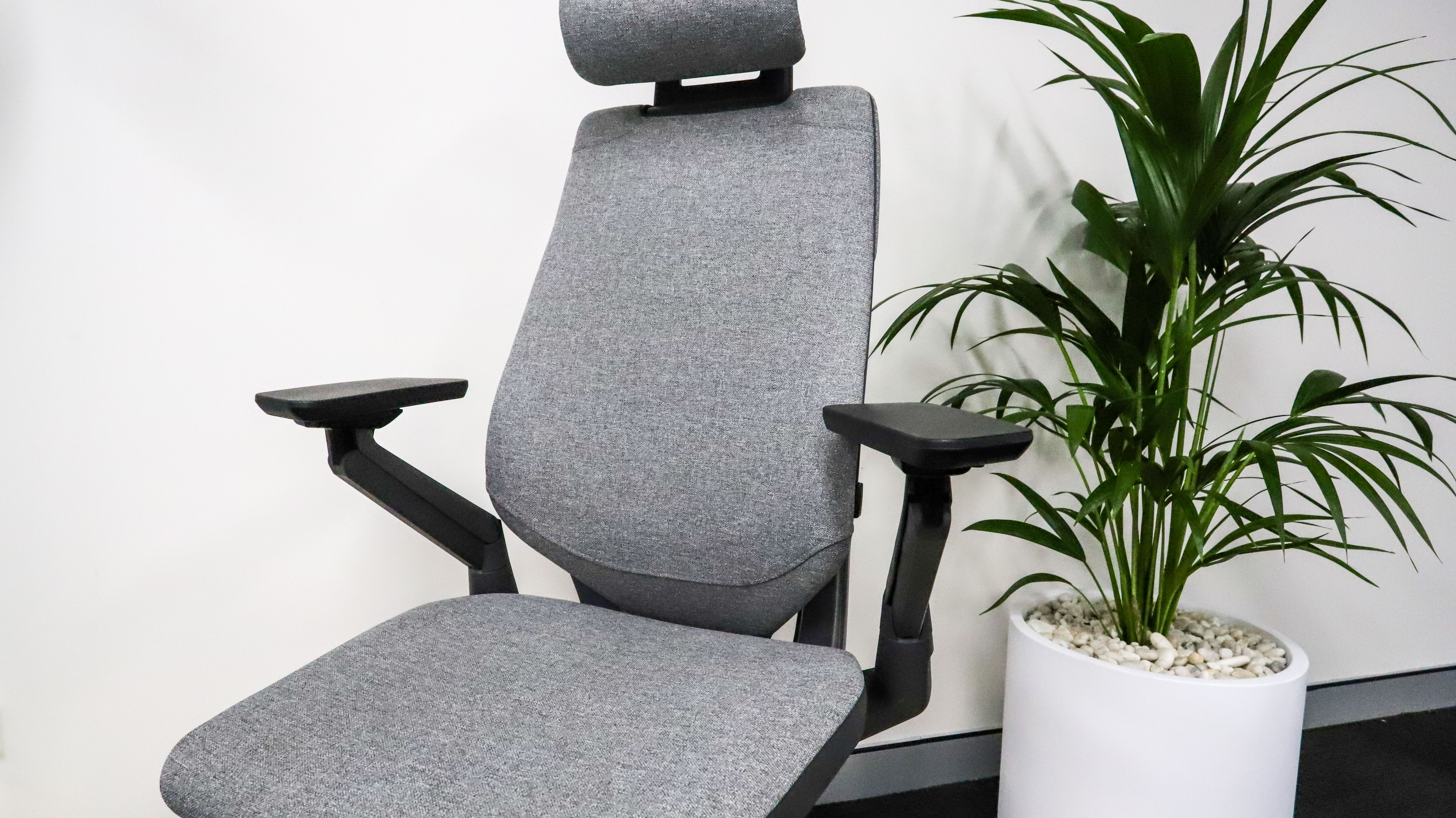 The adjustable armrests of the Steelcase Gesture