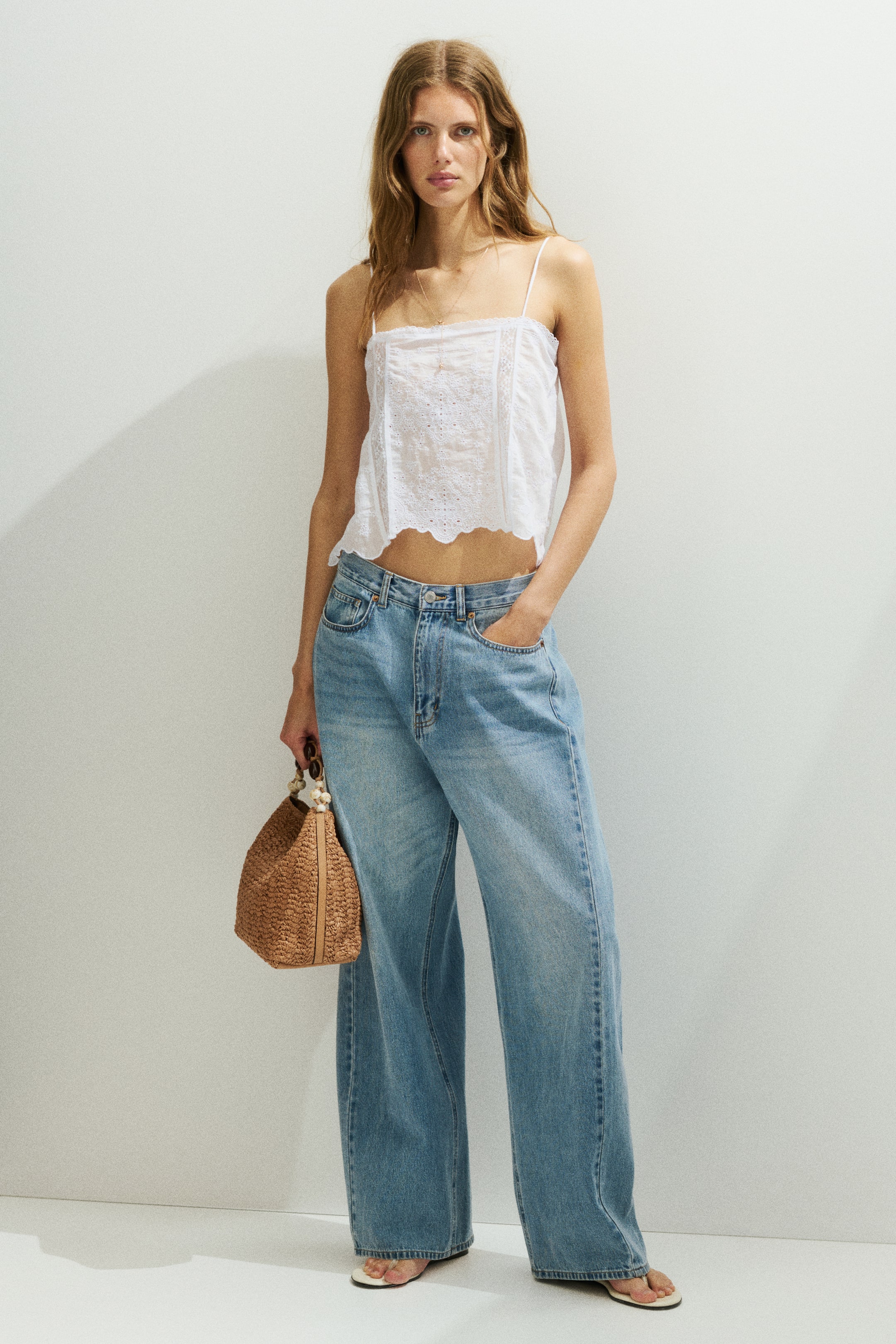 Broderie Anglaise Tie-Strap Top