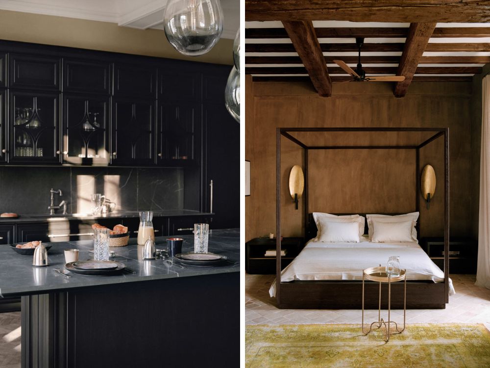 Le Mas de Chabran Kitchen and Bedroom