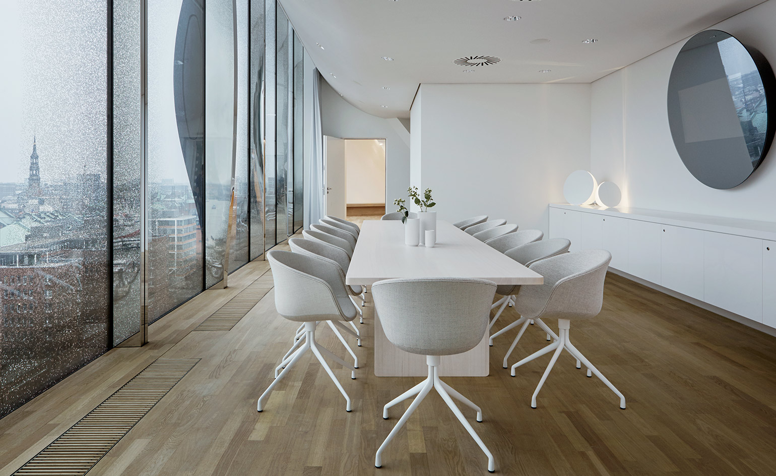 long white table and chairs