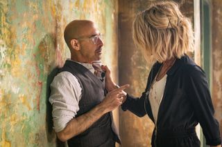 Jolt clash...Lindy faces off with Dr Munchin (Stanley Tucci).