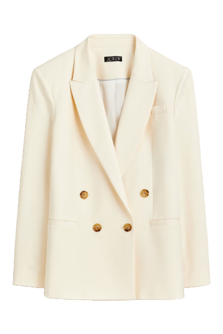 Relaxed Double-Breasted Blazer in City Twill